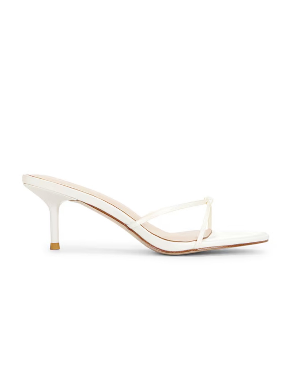 Femme LA Maeve Slipper White Knot-Front kitten Heel Sandals shoes Revolve 8